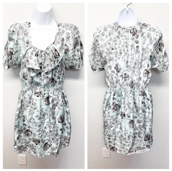 Rebecca Taylor Dresses & Skirts - Rebecca Taylor Floral Ruffle Mini Dress Blue 4
